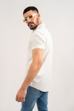 WHITE PATTERNED CASUAL SHIRT